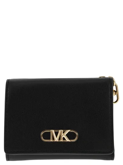 Michael Kors Parker Leather Clover Wallet In Black