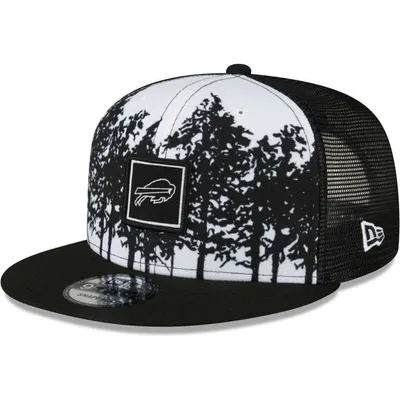 New Era White/black Buffalo Bills Landscape Trucker 9fifty Snapback Hat