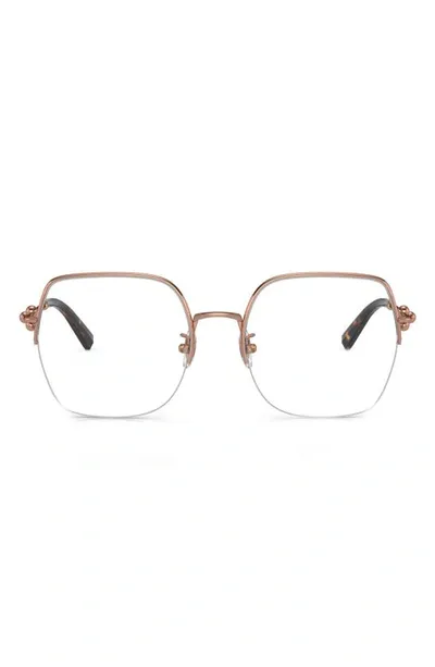 Tiffany & Co 56mm Square Optical Glasses In Rose Gold