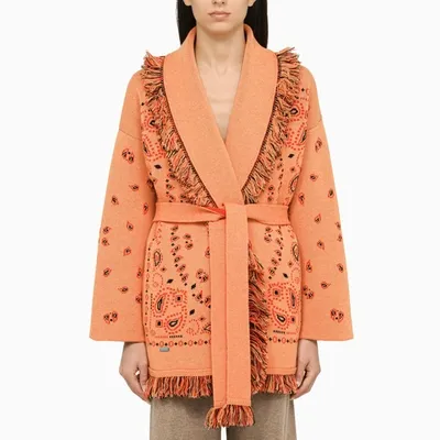 Alanui Icon Jacquard Orange Cardigan