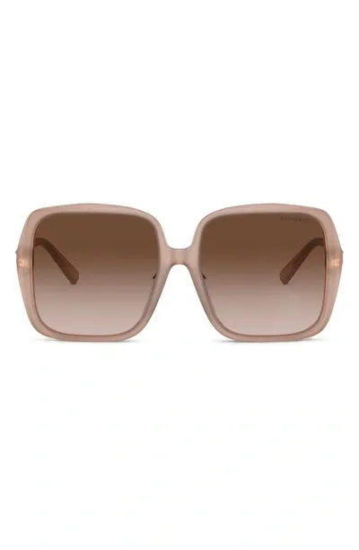 Tiffany & Co 58mm Gradient Square Sunglasses In Opal Pink