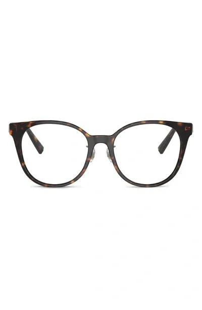 Tiffany & Co Phantos 53mm Round Optical Glasses In Havana