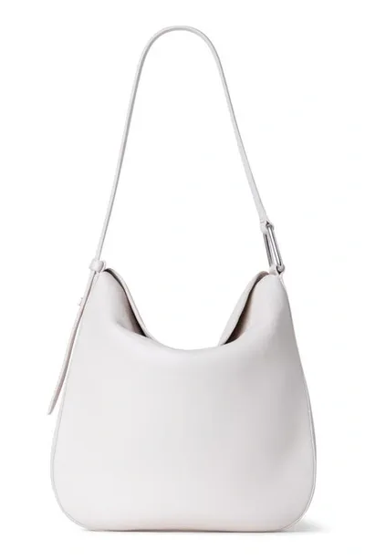 Akris Medium Anna Leather Hobo Bag In 283 Alabaster