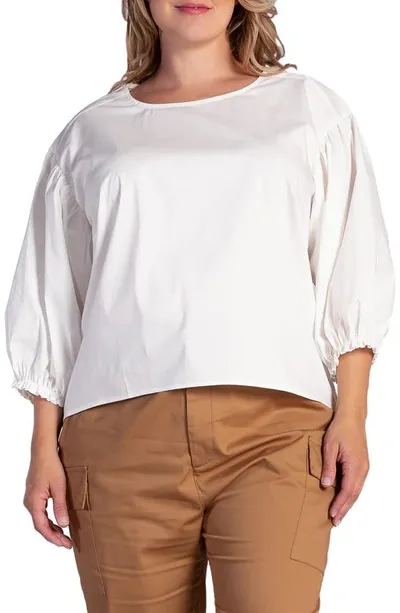 Standards & Practices Saber Balloon Sleeve Blouse In Off White