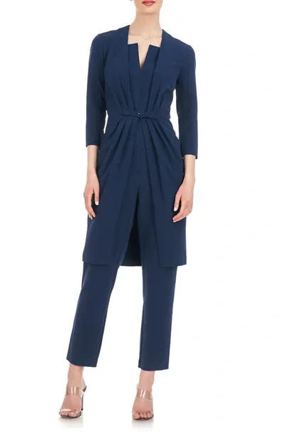 Kay Unger Velma Walk-through Jumpsuit In Night Blue