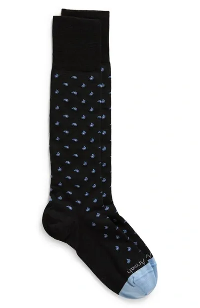 Edward Armah Paisley Dress Socks In Black