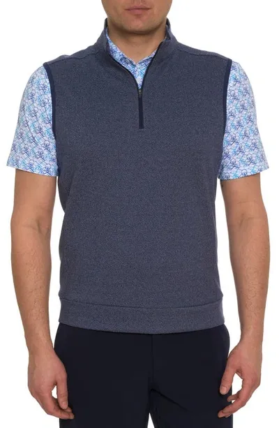 Robert Graham Treviso Knit Quarter Zip Vest In Navy