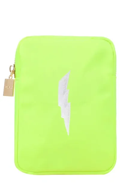 Bloc Bags Mini Lightening Bolt Cosmetics Bag In Neon Yellow