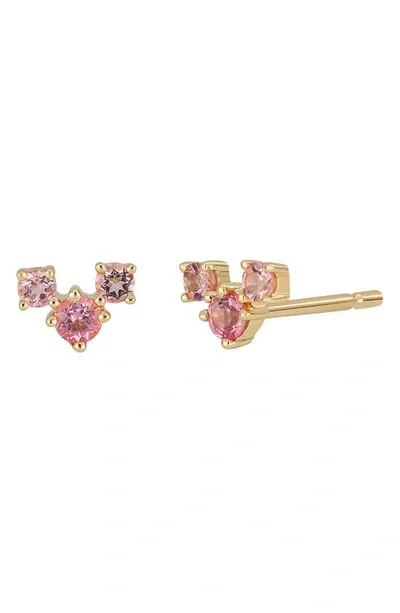 Bony Levy 14k Gold Pink Topaz Stud Earrings In Yellow Gold