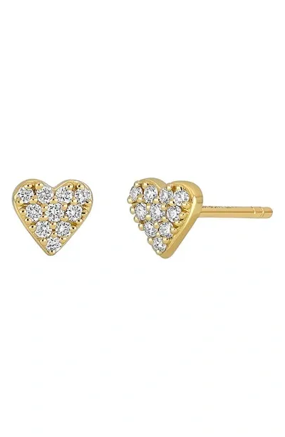 Bony Levy Mika Heart Diamond Stud Earrings In 18k Yellow Gold