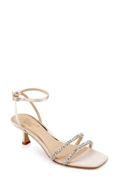 Jewel Badgley Mischka Marley Ankle Strap Sandal In Champagne