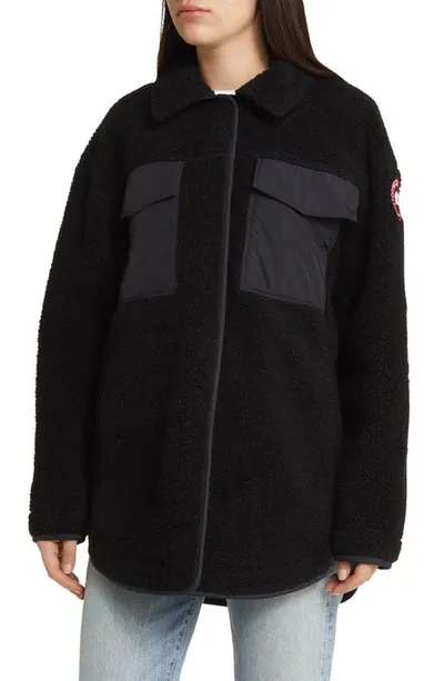 Canada Goose Simcoe High Pile Fleece Shacket In Black