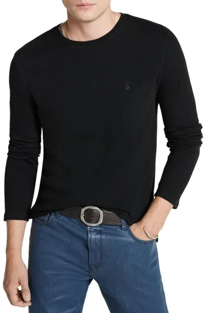 John Varvatos Marlow Slub Long Sleeve T-shirt In Black