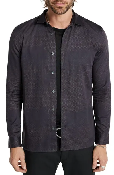 John Varvatos Ross Slim Fit Geo Print Cotton Button-up Shirt In Nightshade