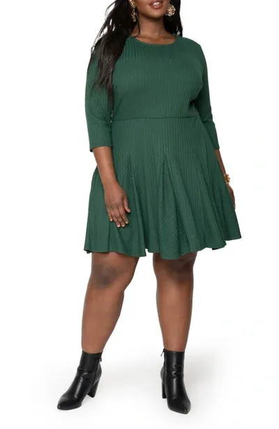 Leota Katherine Ribbed Fit & Flare Dress