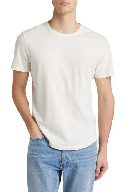 Buck Mason Curve Hem Cotton Slub T-shirt In White