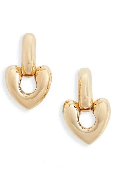 Annika Inez Small Heart Drop Earrings In Gold