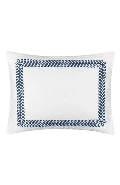 Matouk Astor Braid Matelassé Pillow Sham In Indigo