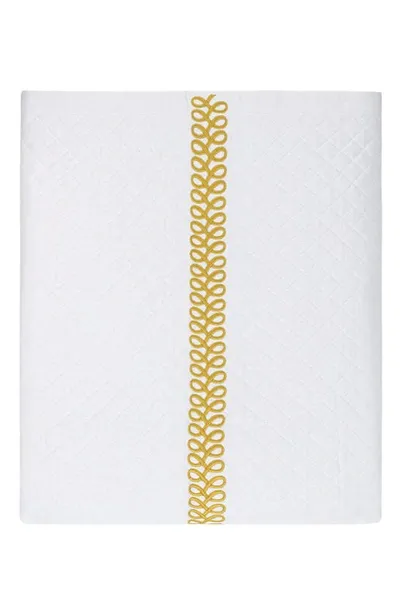 Matouk Astor Braid Matelassé Coverlet In Lemon