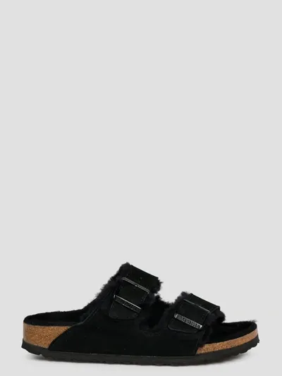 Birkenstock Arizona Shearling Sandal In Black