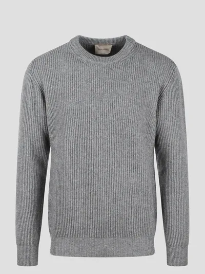 Moreno Martinelli Ribbed Crewneck Sweater In Gray