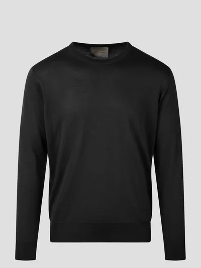 Moreno Martinelli Wool Blend Crewneck Sweater In Black