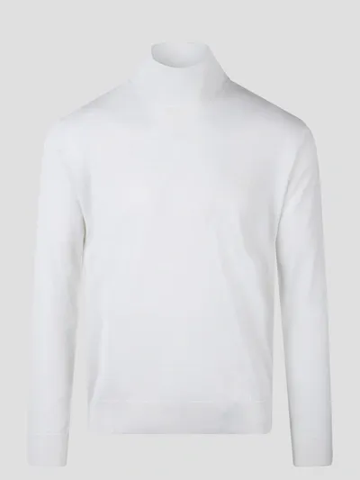 Moreno Martinelli Wool Blend Turtleneck Sweater In White