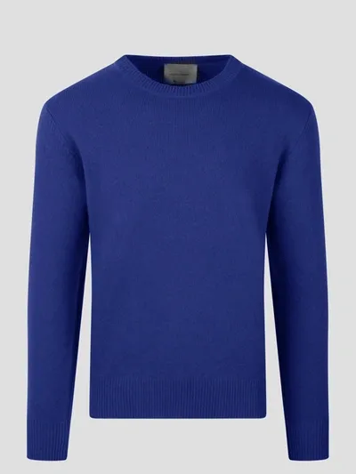 Moreno Martinelli Wool Crewneck Sweater In Blue