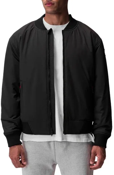 Asrv Water Resistant Insulated Bomber Jacket In Black