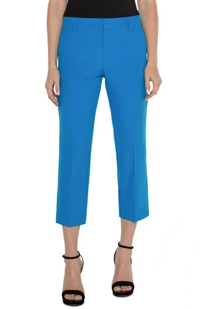 Liverpool Los Angeles Kelsey Crop Slim Stretch Suiting Trousers In Diva Blue