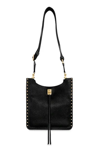 Rebecca Minkoff Medium Darren North/south Leather Shoulder Bag In Black