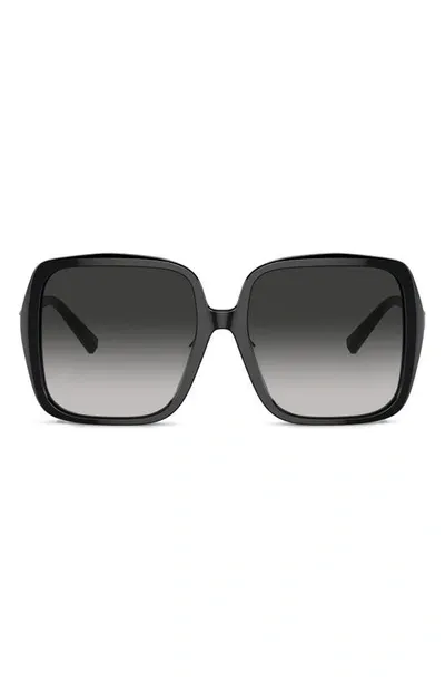 Tiffany & Co 58mm Gradient Square Sunglasses In Black