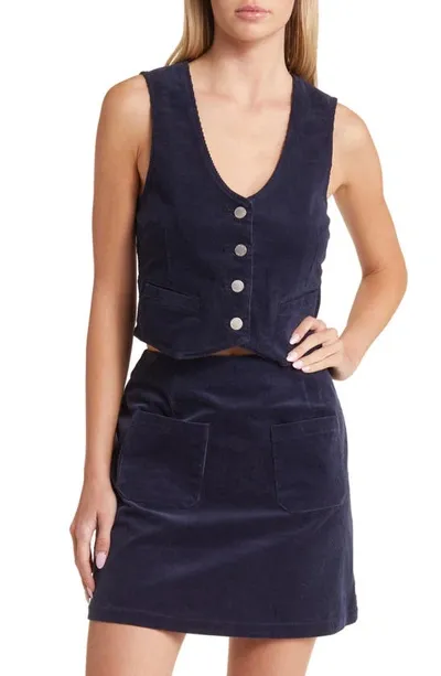 Rolla's Dallas Cotton Corduroy Vest In Navy Cord