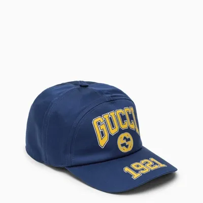 Gucci Blue Baseball Cap With Logo