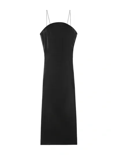 Jacquemus La Robe Carino Satin Midi Dress In Black