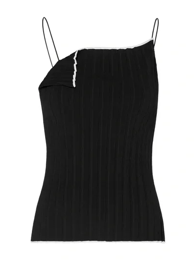 Jacquemus Le Haut Maille Plisse Top In Black