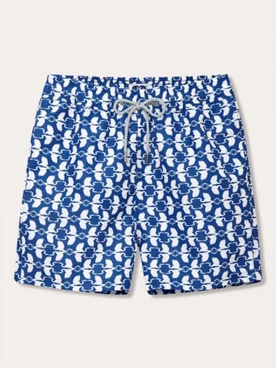 Love Brand & Co. Mens White Heron Staniel Swim Shorts