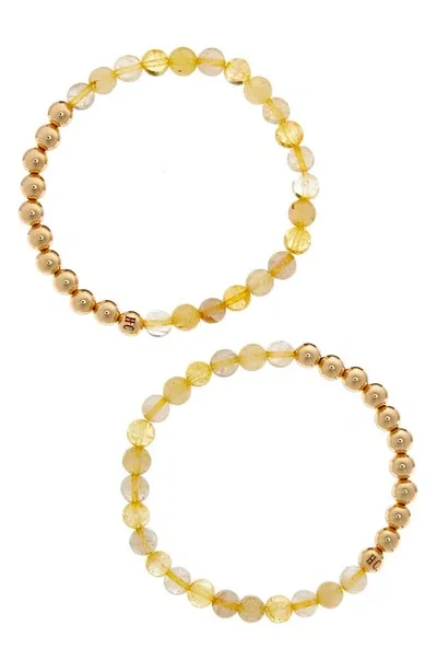 The Healer’s Collection The Healer's Collection N69 Money Max Set Of 2 Healer's Bracelets In Yellow Gold