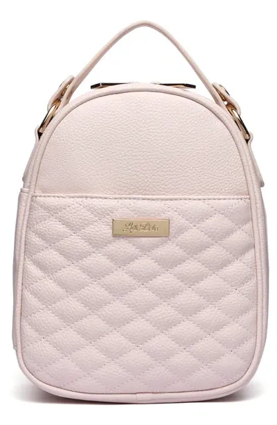 Luli Bebe Kids' Monaco Faux Leather Snack Bag In Pastel Pink