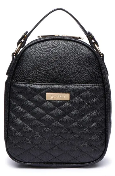 Luli Bebe Kids' Monaco Faux Leather Snack Bag In Ebony Black