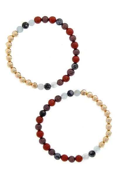 The Healer’s Collection The Healer's Collection N82 Gut Health Set Of 2 Healer's Bracelets In Yellow Gold