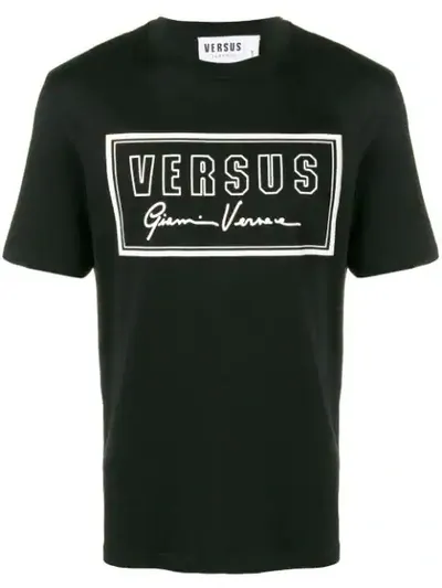 Versus Logo Stamp T-shirt In Black