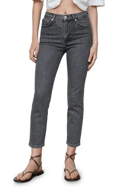 Mango Slim Fit Crop Jeans In Open Grey