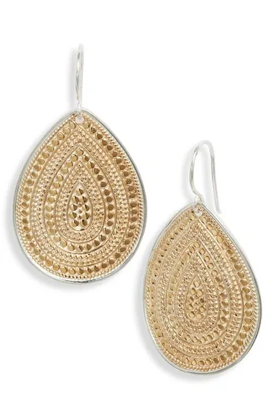 Anna Beck Classic Teardrop Earrings In Two Tone