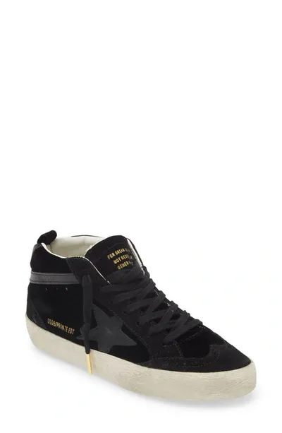 Golden Goose Midstar Velvet Sneaker In Black