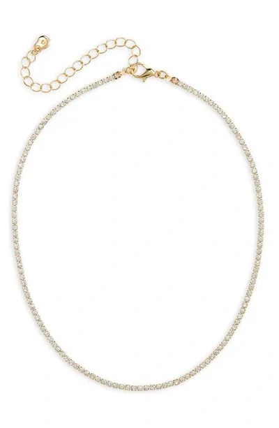 Bp. Cubic Zirconia Tennis Necklace In 14k Gold Dipped