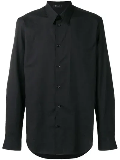 Versace Logo Print Shirt In Black