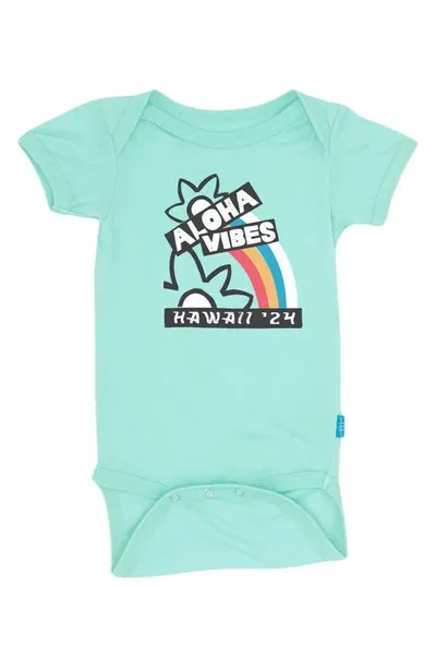 Feather 4 Arrow Babies' Aloha Vibes Cotton Graphic Bodysuit In Beach Glass