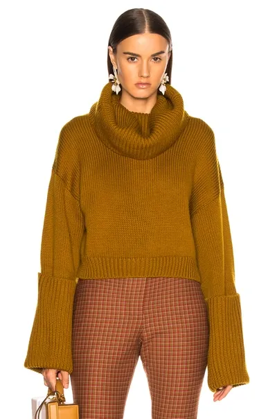 Monse Giant Cuff Jumper In Mustard