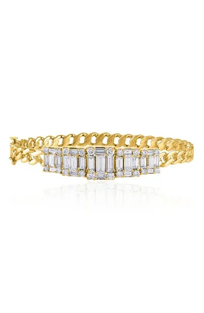 Mindi Mond Clarity 5 Cube Diamond Link Bracelet In 18k Yellow Gold